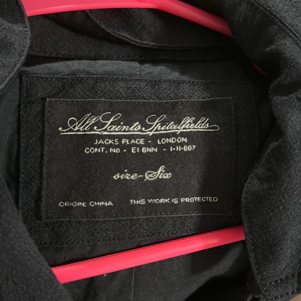 Wool all saints coat size UK 6 black